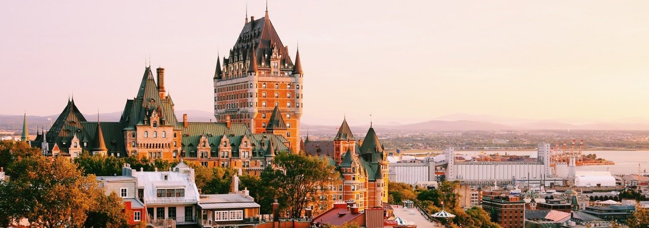 Chateau Frontenac in Quebec City skyline