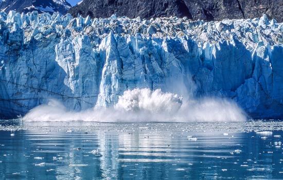 Calving glaciers in Glacier Bay National Park in Alaska