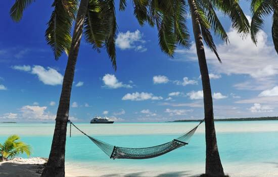 A cruise ship in the Caribbean