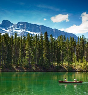 Canoe on a lake