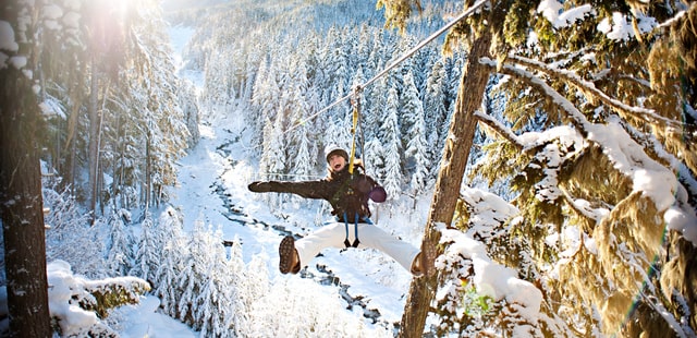 Zip lining in Whistler